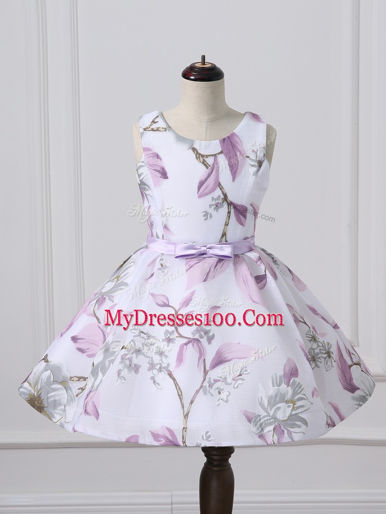 Printed Sleeveless Mini Length Cocktail Dresses and Belt
