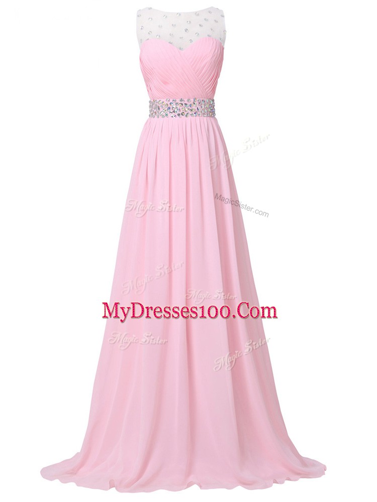 Sleeveless Beading Zipper Hoco Dress
