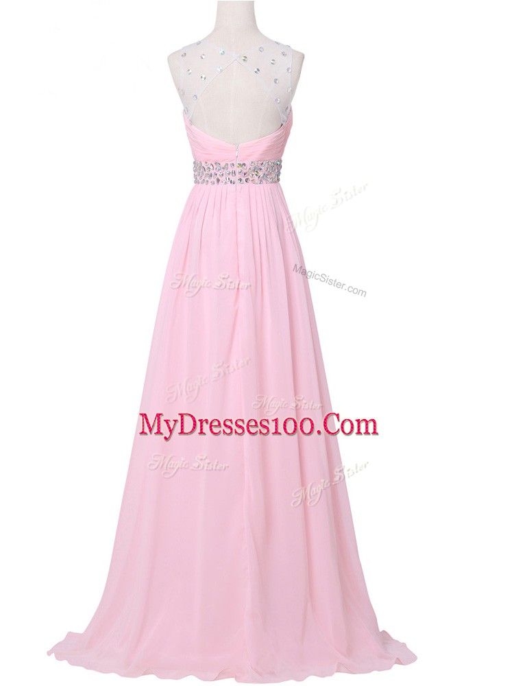 Sleeveless Beading Zipper Hoco Dress
