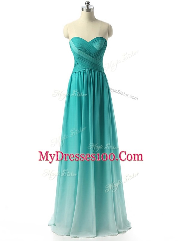 Sweetheart Sleeveless Zipper Bridesmaid Dress Multi-color Chiffon