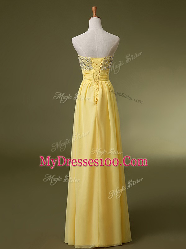 Stylish Baby Blue Dress for Prom Prom and Military Ball and Sweet 16 with Beading and Ruching Sweetheart Sleeveless Lace Up