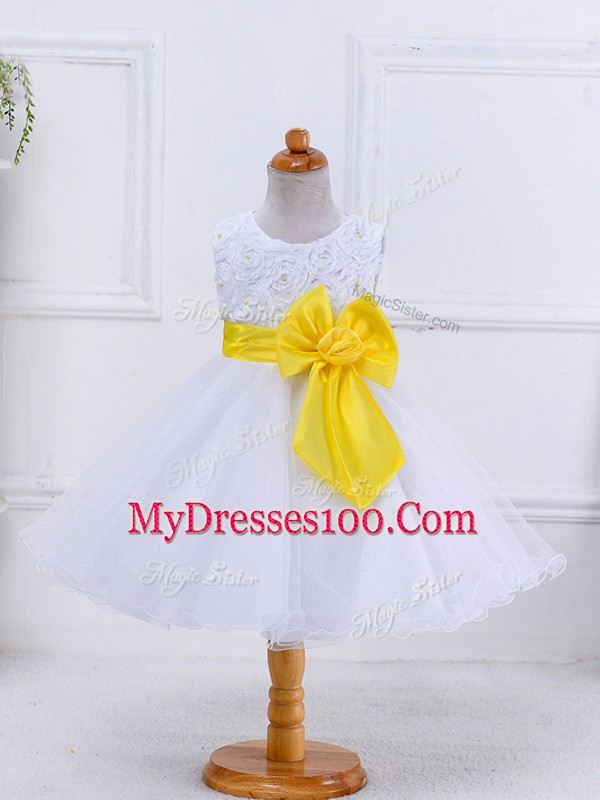 Adorable Sleeveless Bowknot Zipper Kids Formal Wear