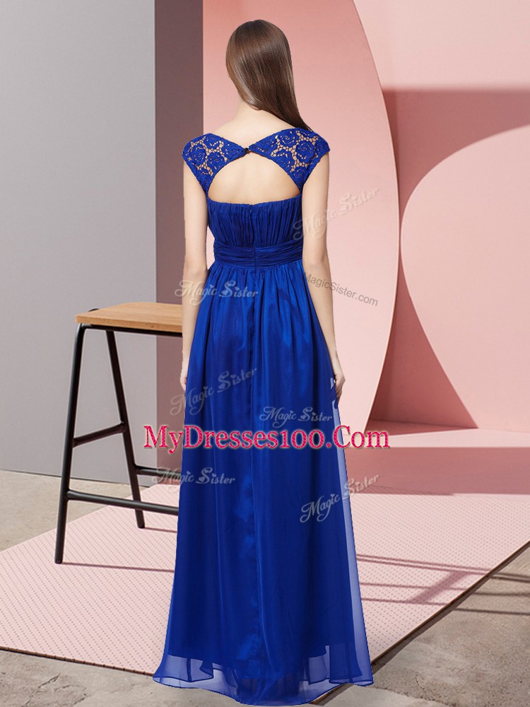 Sleeveless Zipper Floor Length Lace Prom Dresses