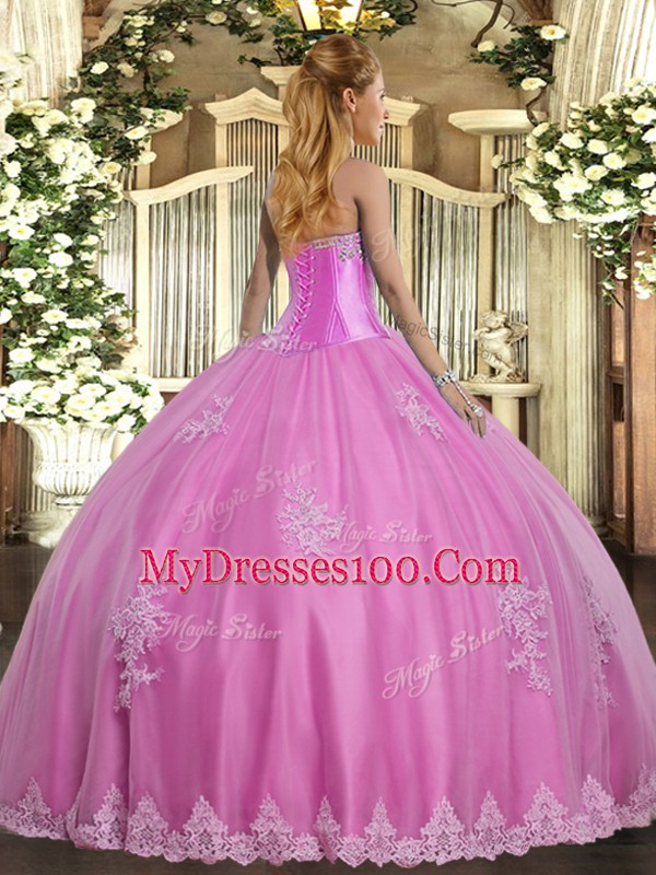 Glorious Floor Length Baby Blue Quinceanera Dress Tulle Sleeveless Beading and Appliques