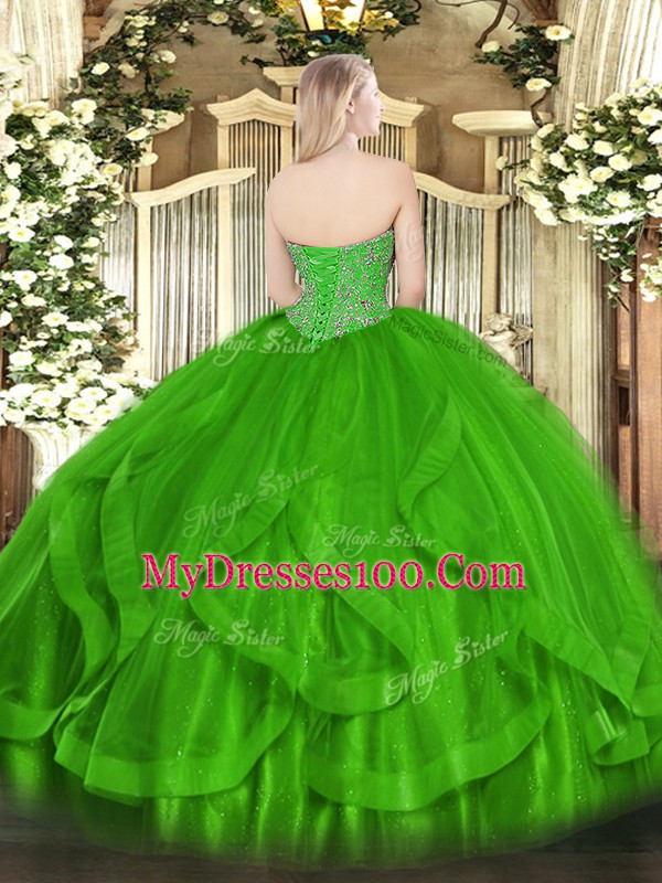 Pretty Sweetheart Sleeveless Quinceanera Dresses Floor Length Ruffles Royal Blue Tulle