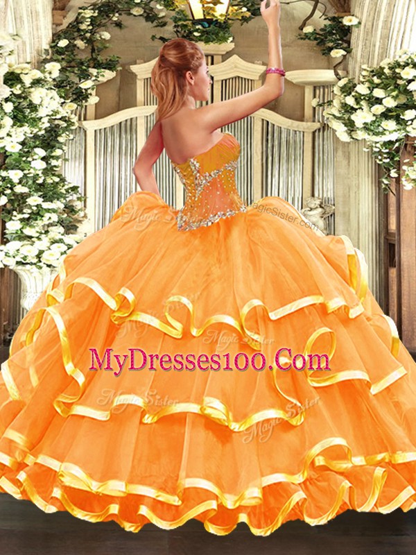 Aqua Blue Sweetheart Neckline Beading and Ruffled Layers Quinceanera Dress Sleeveless Lace Up
