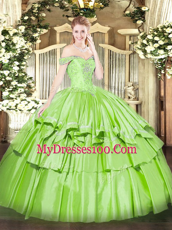 Eye-catching Sleeveless Beading and Ruffled Layers Floor Length Quinceanera Dresses
