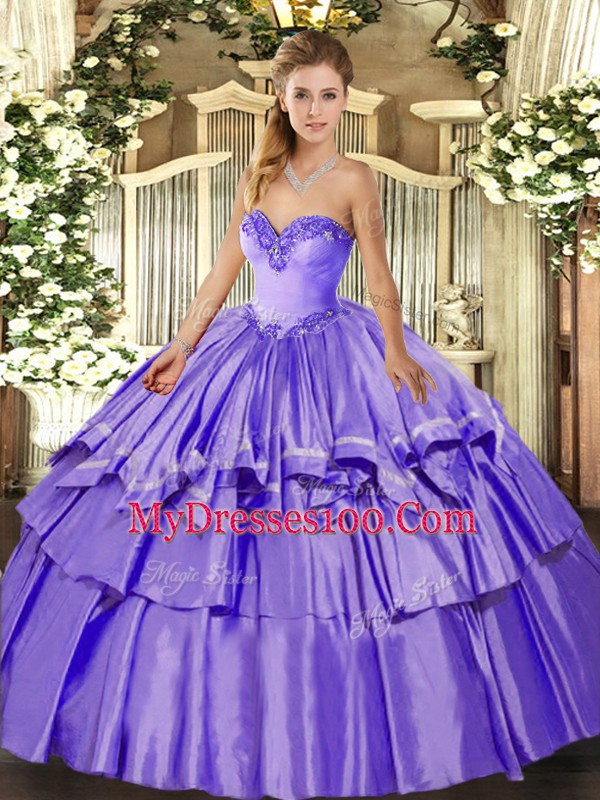Fabulous Sleeveless Beading and Ruffled Layers Lace Up 15 Quinceanera Dress