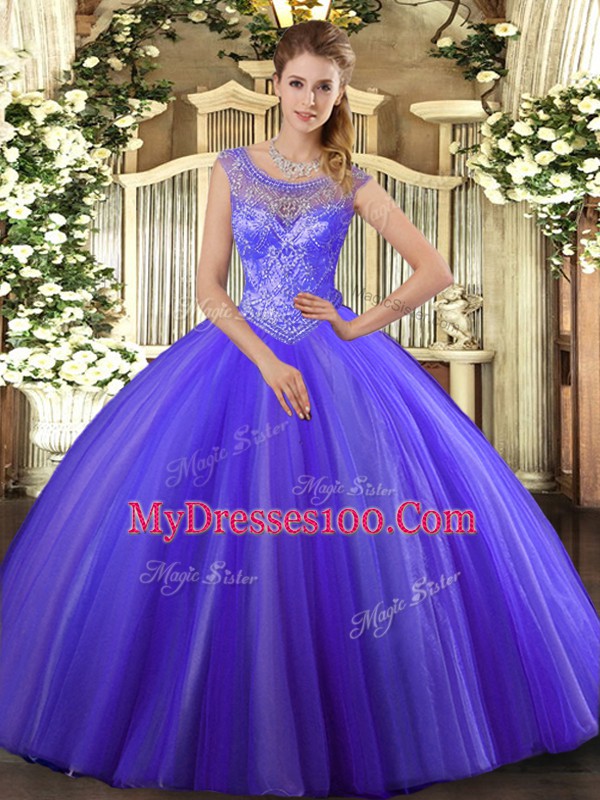 Decent Floor Length Ball Gowns Sleeveless Lavender Quinceanera Gowns Lace Up