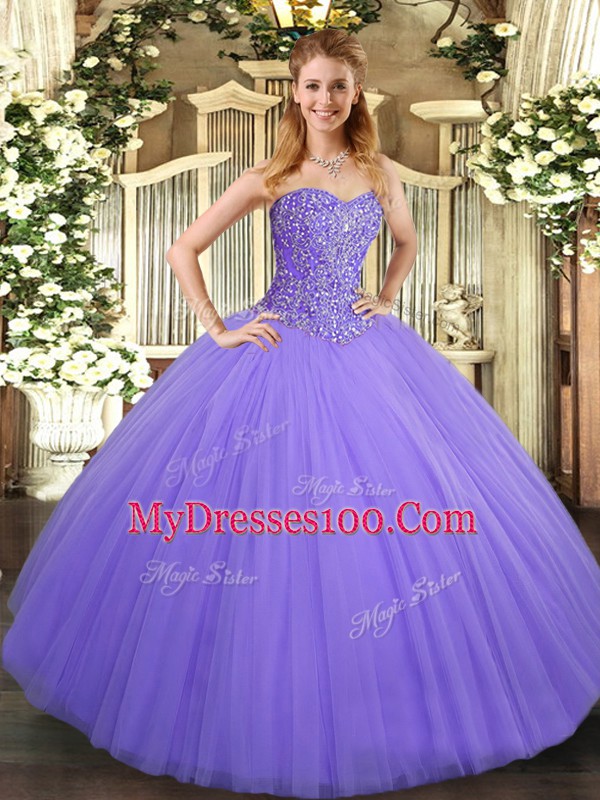 Free and Easy Sleeveless Beading Lace Up Sweet 16 Quinceanera Dress