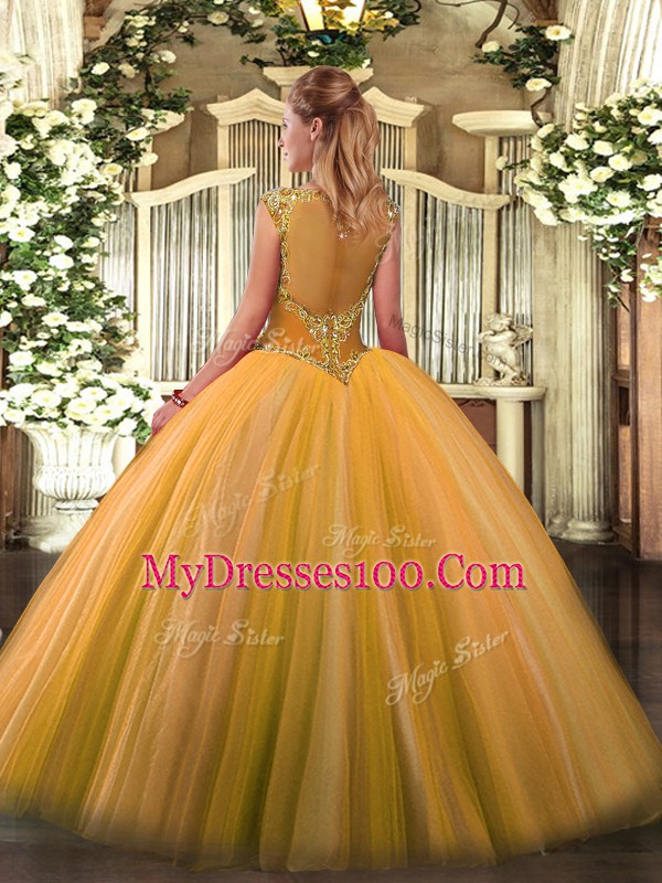 Ideal Ball Gowns Sweet 16 Quinceanera Dress Turquoise Scoop Tulle Sleeveless Floor Length Zipper