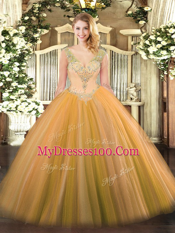Sleeveless Beading Lace Up Sweet 16 Quinceanera Dress