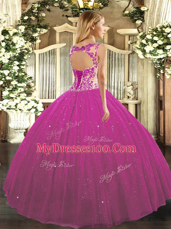 Attractive Eggplant Purple Quince Ball Gowns Sweet 16 and Quinceanera with Beading and Appliques Scoop Sleeveless Lace Up
