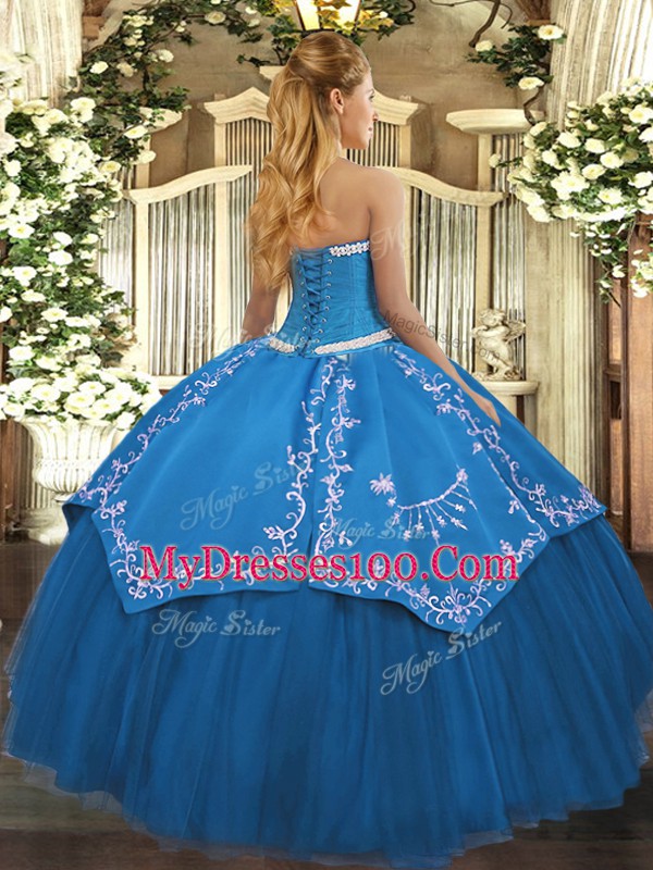 Floor Length Teal Sweet 16 Quinceanera Dress Sweetheart Sleeveless Lace Up