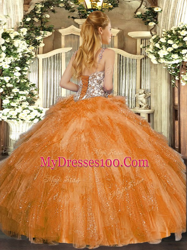 Floor Length Blue Sweet 16 Dresses Straps Sleeveless Lace Up