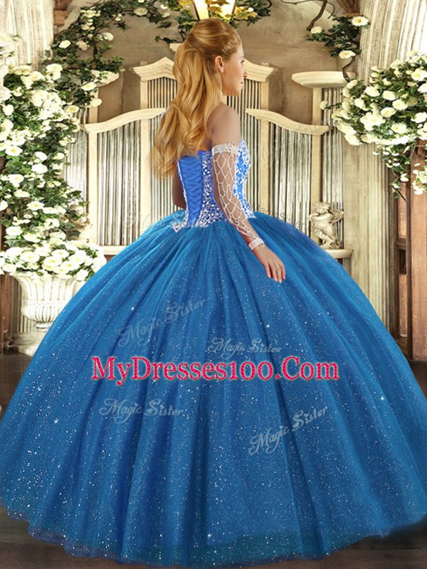 Floor Length Ball Gowns Sleeveless Teal Sweet 16 Dresses Lace Up