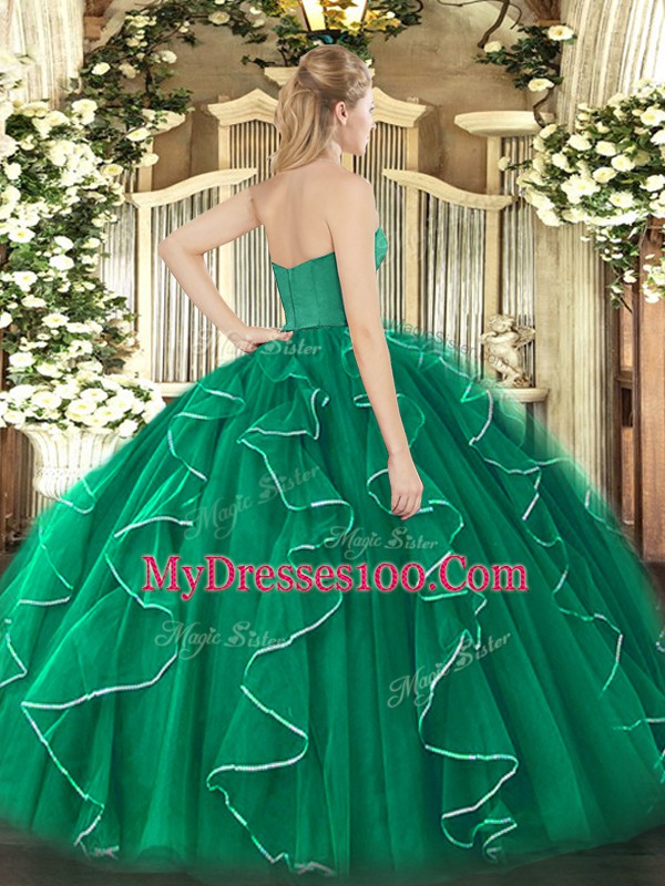 Superior Floor Length Ball Gowns Sleeveless Olive Green Sweet 16 Dress Zipper