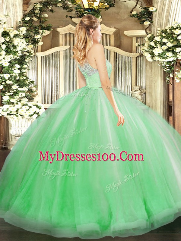 Wonderful Lace and Ruffles Quinceanera Dress Lilac Zipper Sleeveless Floor Length