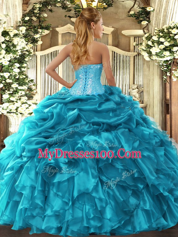 Dramatic Eggplant Purple Quinceanera Gowns Military Ball and Sweet 16 and Quinceanera with Beading and Ruffles and Pick Ups Sweetheart Sleeveless Lace Up