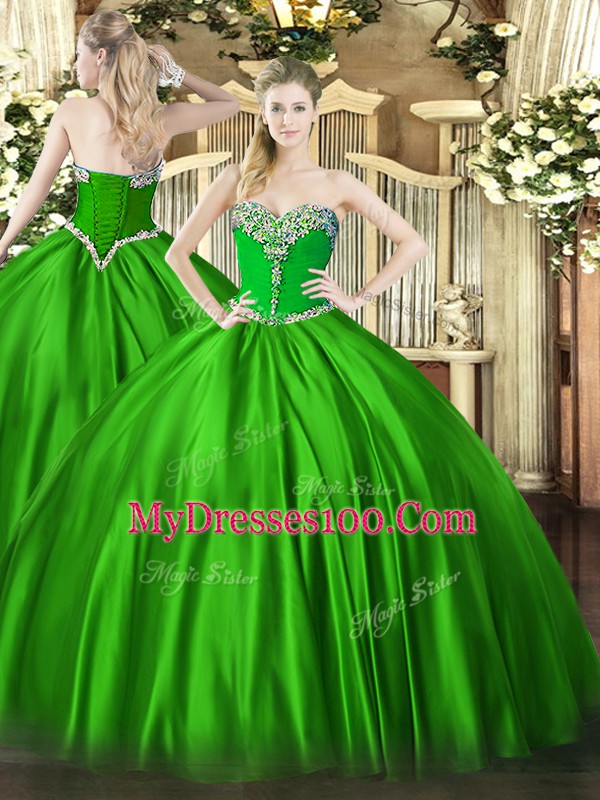 Inexpensive Sweetheart Neckline Beading Quinceanera Dress Sleeveless Lace Up