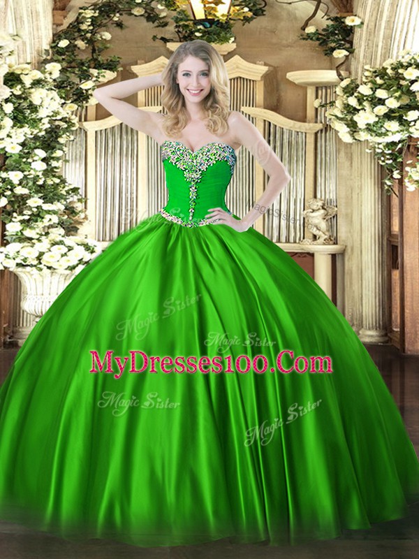 Inexpensive Sweetheart Neckline Beading Quinceanera Dress Sleeveless Lace Up