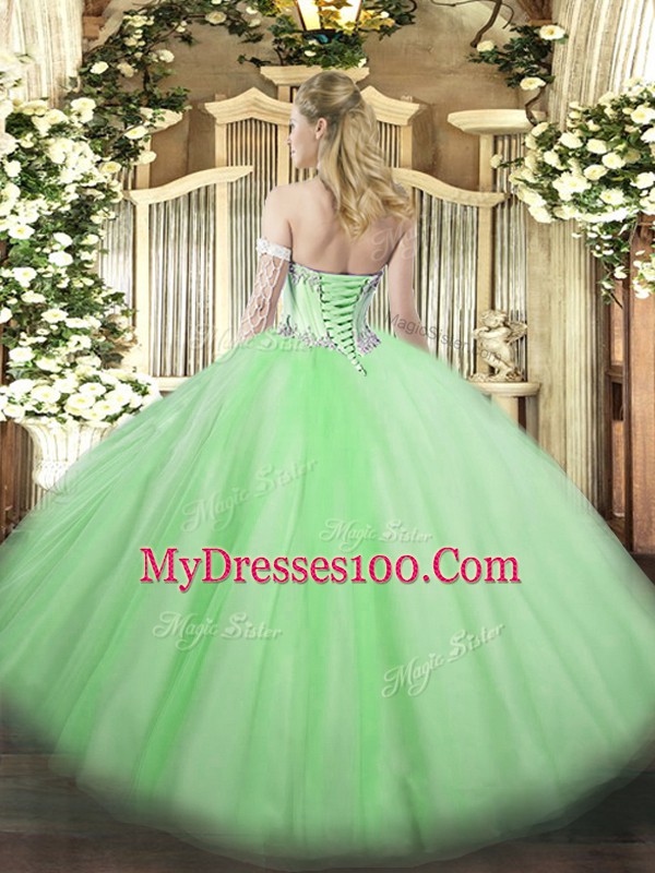Ball Gowns Ball Gown Prom Dress Lavender Sweetheart Tulle Sleeveless Floor Length Lace Up