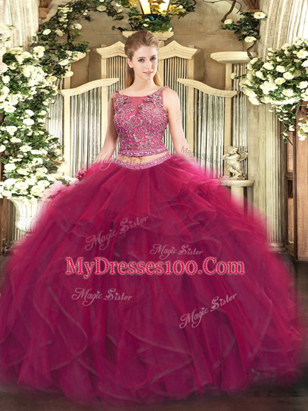 Sleeveless Beading and Ruffles Lace Up Quinceanera Dresses