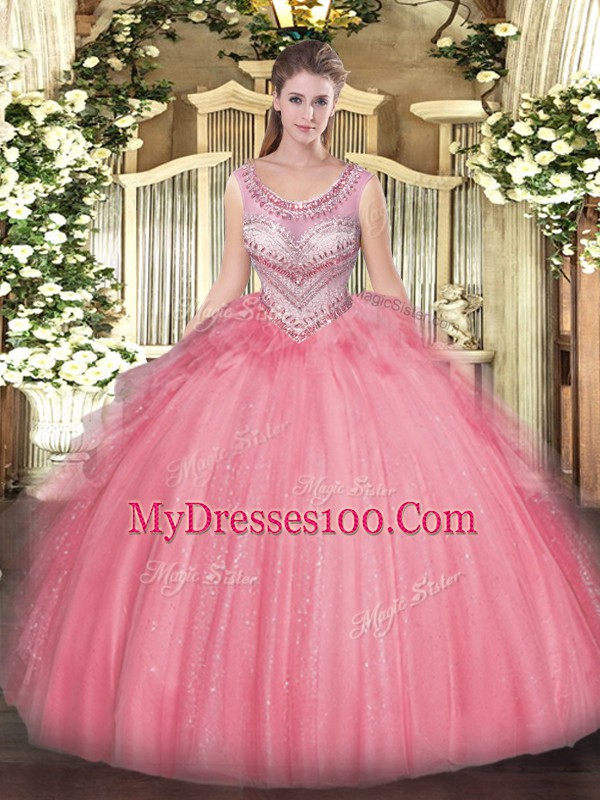 Noble Sleeveless Lace Up Floor Length Beading and Ruffles Quinceanera Gowns
