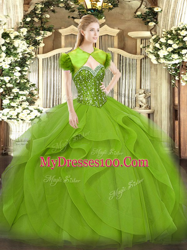Beauteous Sleeveless Tulle Lace Up Sweet 16 Dress for Military Ball and Sweet 16 and Quinceanera