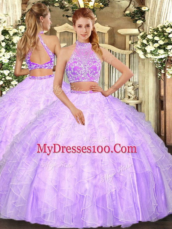Fabulous Tulle Sleeveless Floor Length Quinceanera Dresses and Beading and Ruffles