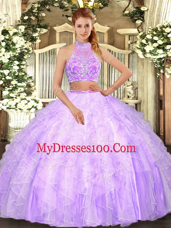 Fabulous Tulle Sleeveless Floor Length Quinceanera Dresses and Beading and Ruffles