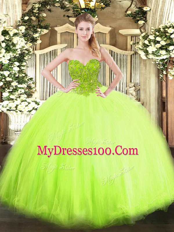 Fashion Sleeveless Organza and Tulle Lace Up Quinceanera Gowns for Military Ball and Sweet 16 and Quinceanera
