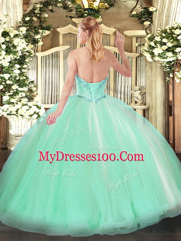 Lavender Sleeveless Beading and Ruffles Floor Length Sweet 16 Quinceanera Dress