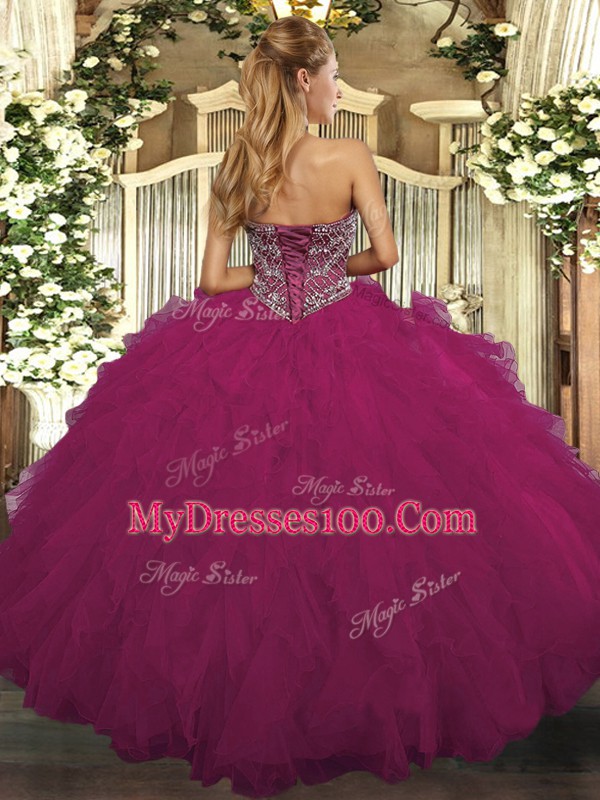 Pretty Sleeveless Floor Length Beading and Ruffled Layers Lace Up Quinceanera Gowns with Teal