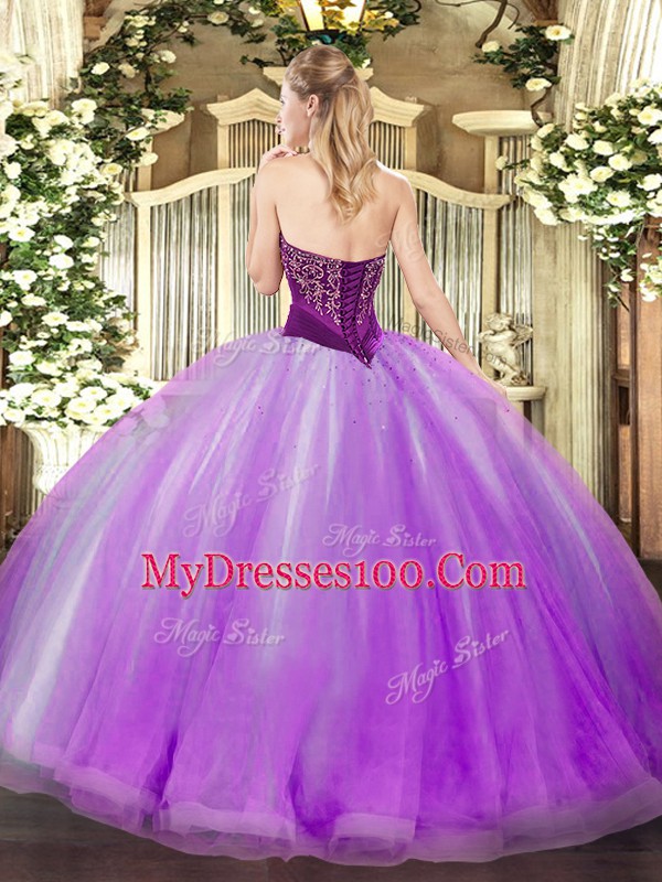 Beading and Ruffles Vestidos de Quinceanera Gold Lace Up Sleeveless Floor Length