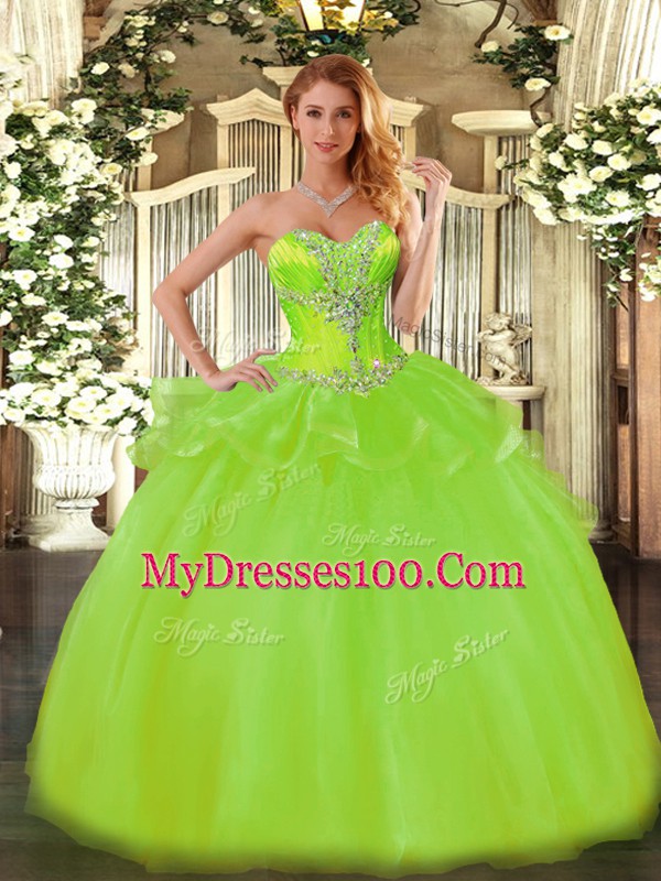 Classical 15th Birthday Dress Sweet 16 and Quinceanera with Beading Sweetheart Sleeveless Lace Up
