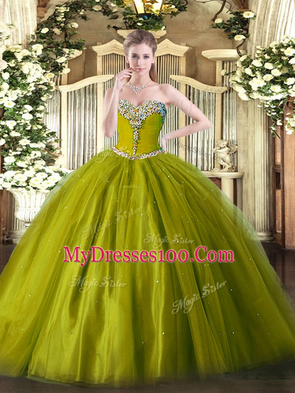 Enchanting Sleeveless Lace Up Floor Length Beading Ball Gown Prom Dress