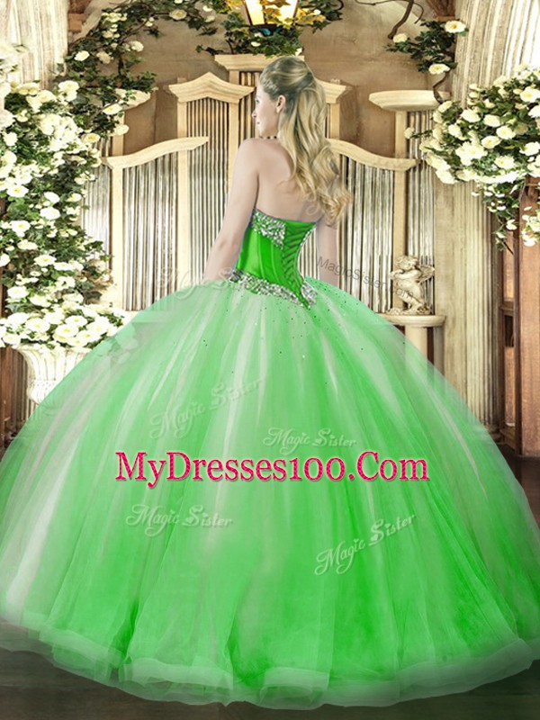 Custom Fit Floor Length Lace Up Quince Ball Gowns Coral Red for Sweet 16 and Quinceanera with Beading and Ruffles