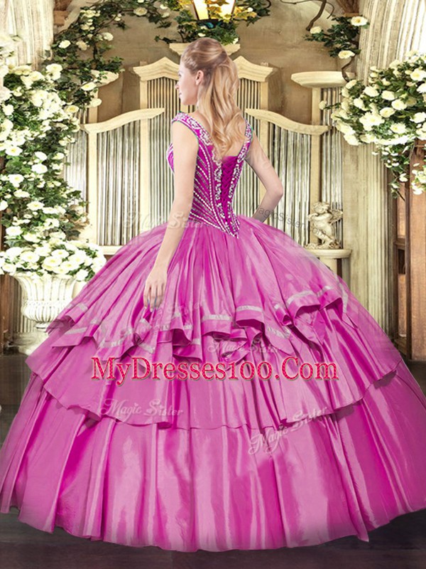 Beading and Ruffled Layers Ball Gown Prom Dress Green Lace Up Sleeveless Floor Length