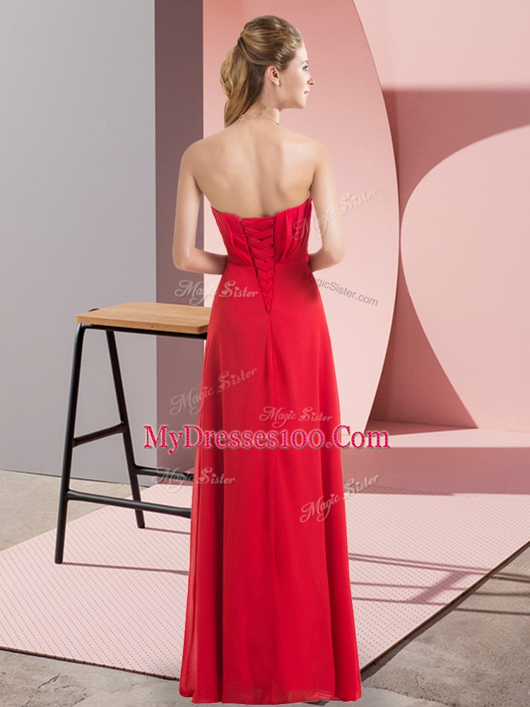 Strapless Sleeveless Homecoming Dress Floor Length Beading Green Chiffon