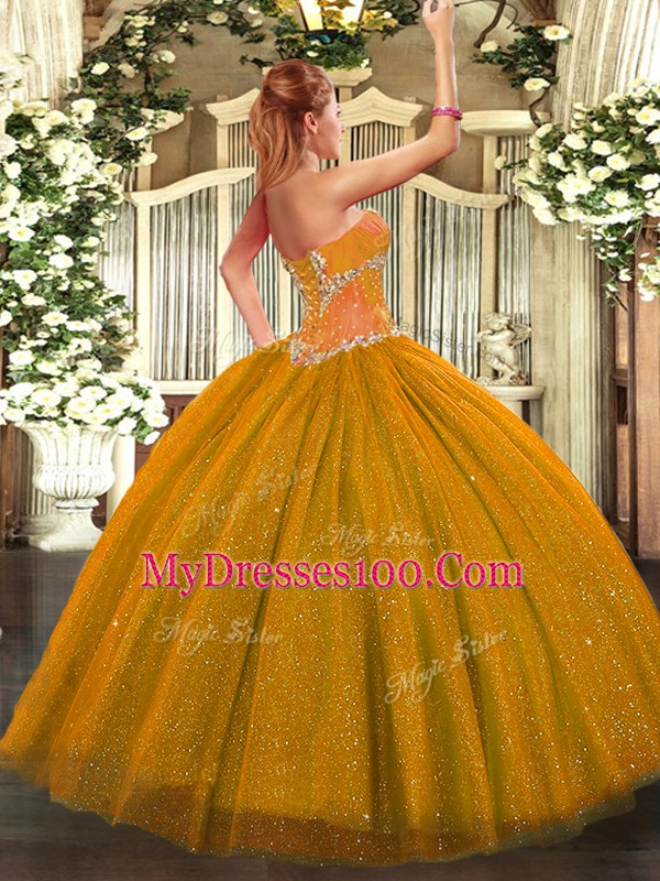 Discount Tulle and Sequined Sweetheart Sleeveless Lace Up Beading Quinceanera Gowns in Green