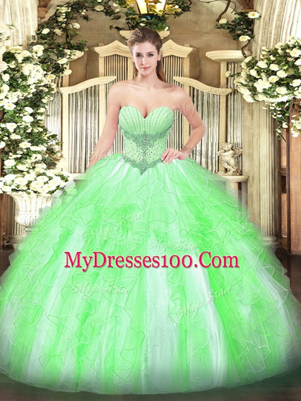 Simple Floor Length Ball Gowns Sleeveless Vestidos de Quinceanera Lace Up
