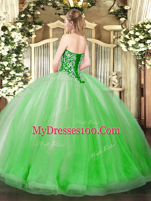 Sleeveless Beading and Ruffles Lace Up Vestidos de Quinceanera