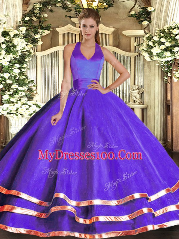 Sleeveless Ruffled Layers Lace Up 15th Birthday Dress
