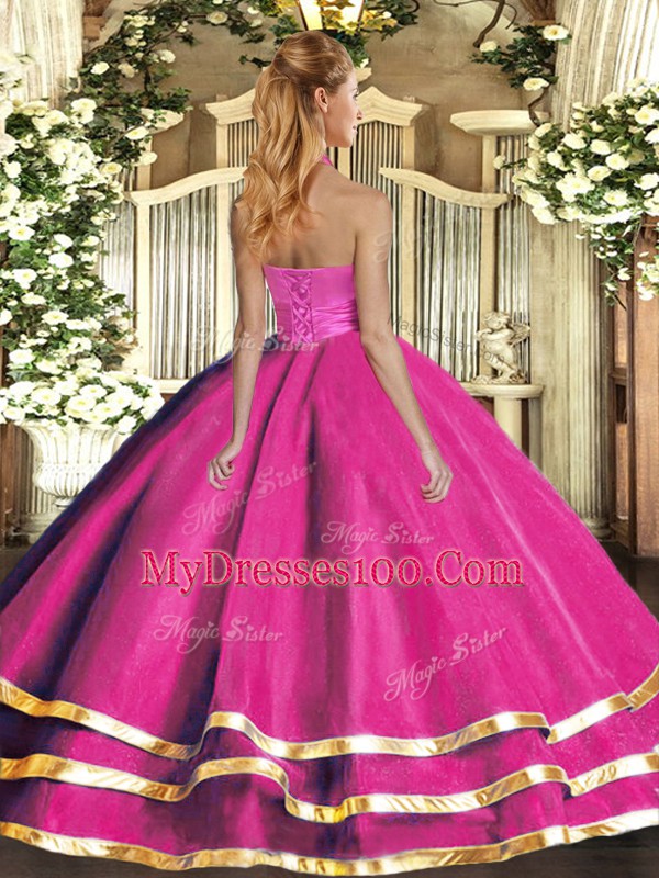 Sleeveless Ruffled Layers Lace Up 15th Birthday Dress
