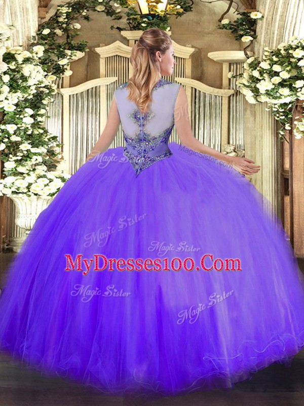 Extravagant Yellow Green Sleeveless Floor Length Beading Zipper Quinceanera Gowns