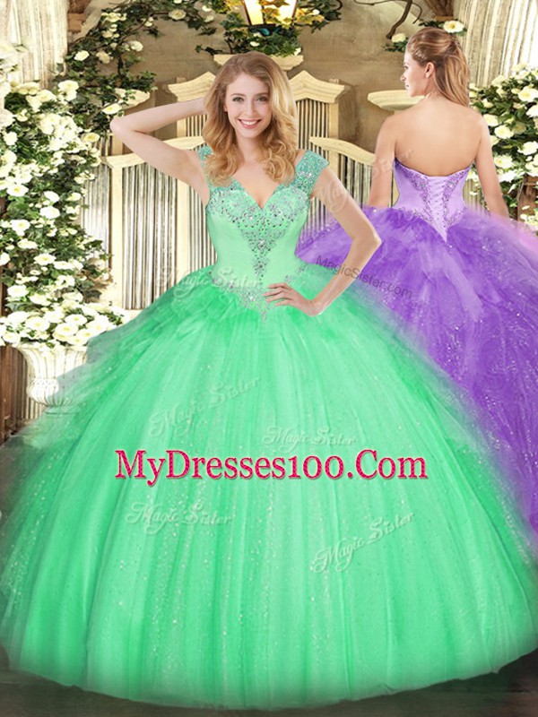 Sleeveless Beading Lace Up Sweet 16 Dress