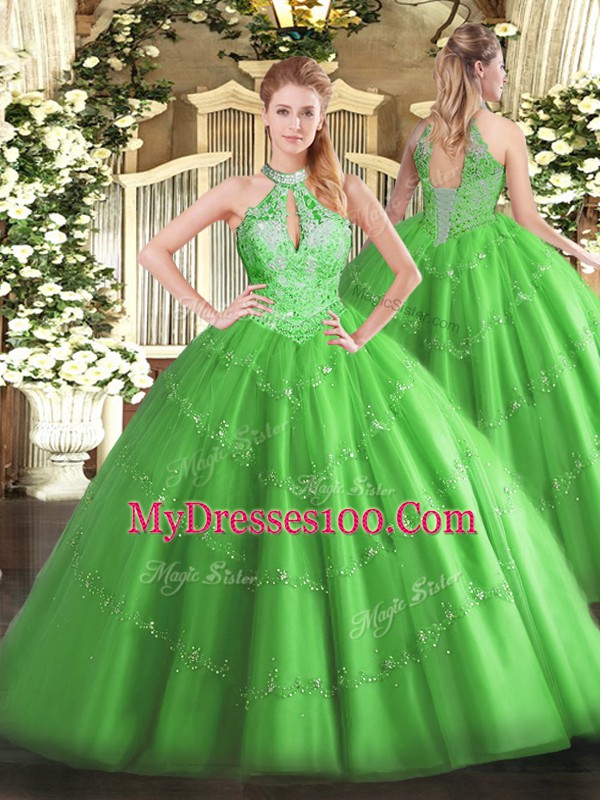 Sleeveless Beading Floor Length Sweet 16 Quinceanera Dress