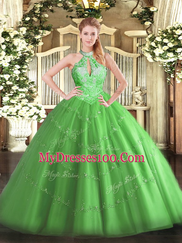 Sleeveless Beading Floor Length Sweet 16 Quinceanera Dress