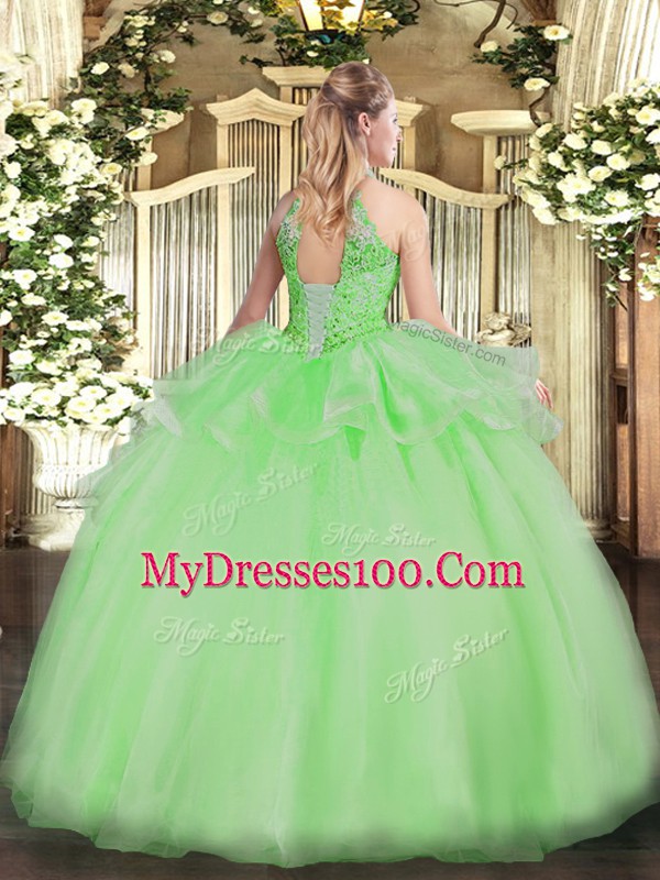 New Arrival Aqua Blue Halter Top Neckline Beading Quinceanera Dress Sleeveless Lace Up